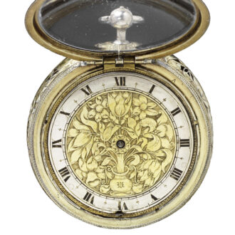 English verge in gilt and tortoiseshell pair cases Circa 1660