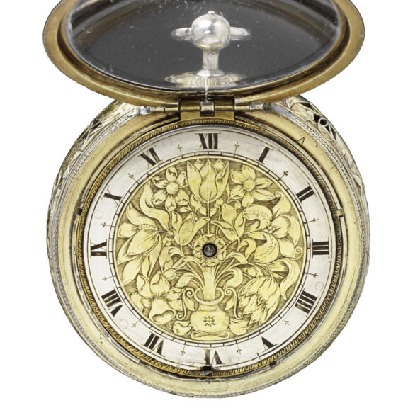 English verge in gilt and tortoiseshell pair cases Circa 1660 English verge in gilt and tortoiseshell pair cases Circa 1660