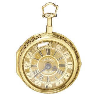 English gold Repousse verge pocket watch Circa 1730