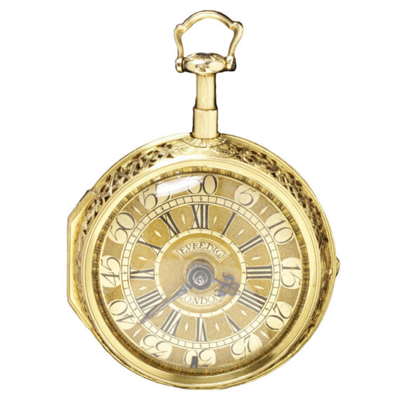 English gold Repousse verge pocket watch Circa 1730