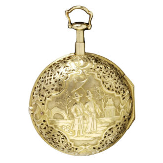 English gold Repousse verge pocket watch Circa 1730