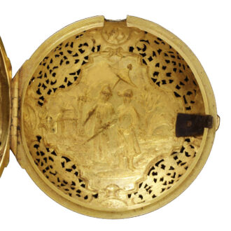 English gold Repousse verge pocket watch Circa 1730