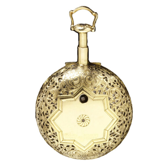 English gold Repousse verge pocket watch Circa 1730 English gold Repousse verge pocket watch Circa 1730
