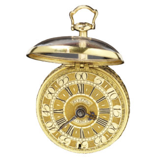 English gold Repousse verge pocket watch Circa 1730