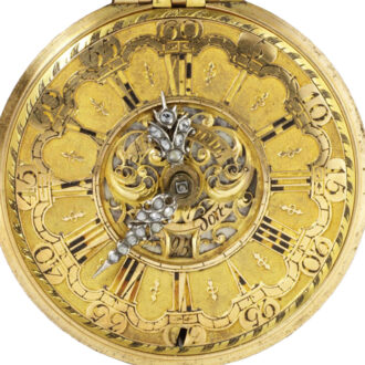 English gold pair cased verge repoussé pocket watch Circa 1730