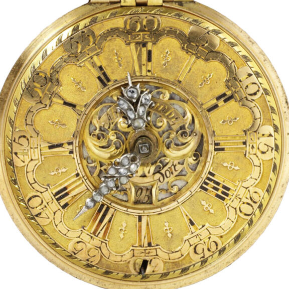 English gold pair cased verge repoussé pocket watch Circa 1730 English gold pair cased verge repoussé pocket watch Circa 1730