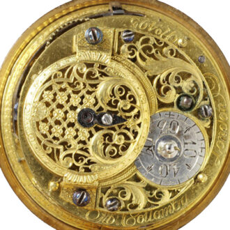 English gold pair cased verge repoussé pocket watch Circa 1730