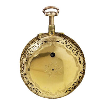 Dutch gold pair cased verge repoussé pocket watch Circa 1730
