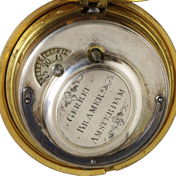 Dutch gold pair cased verge repoussé pocket watch Circa 1730 Dutch gold pair cased verge repoussé pocket watch Circa 1730