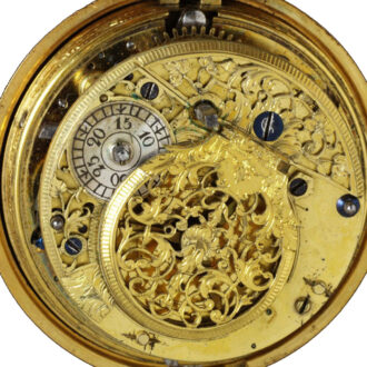Dutch gold pair cased verge repoussé pocket watch Circa 1730