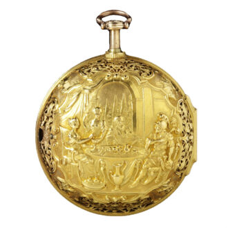 Dutch gold pair cased verge repoussé pocket watch Circa 1730