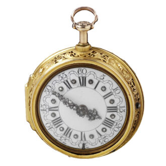 Dutch gold pair cased verge repoussé pocket watch Circa 1730