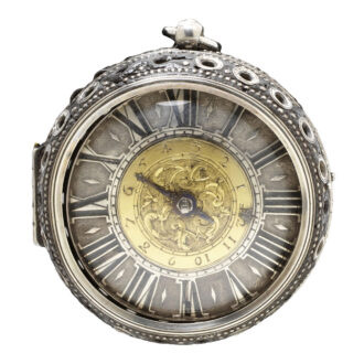 French silver pair cased verge pocket watch Circa 1690
