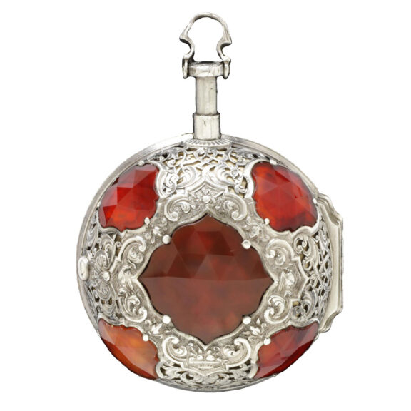 Unique English silver with Carnelian gemstone Circa 1711-1715