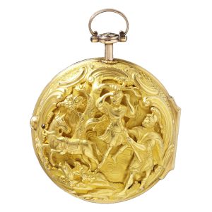 English gold pair cased verge repoussé pocket watch Circa 1761