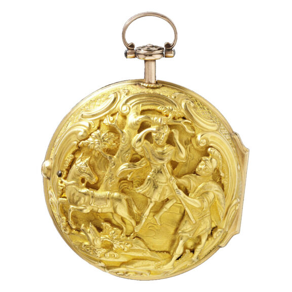 English gold pair cased verge repoussé pocket watch Circa 1761