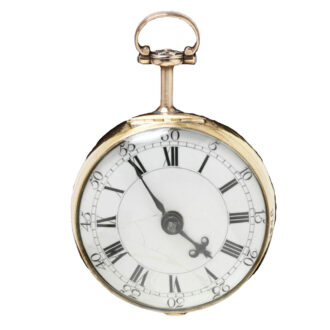 English gold pair cased verge repoussé pocket watch Circa 1761