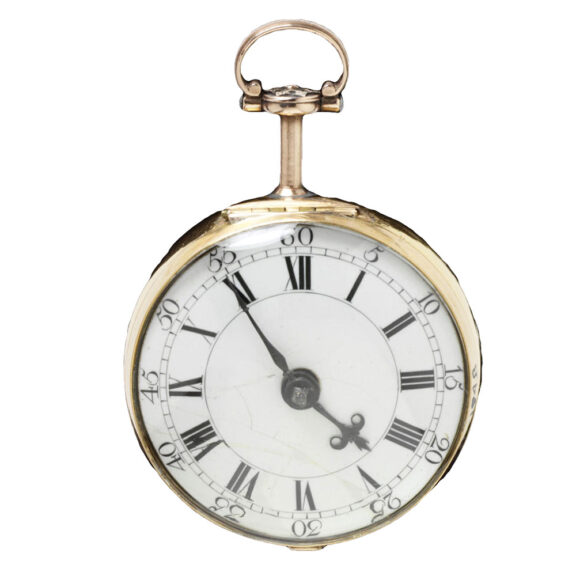 English gold pair cased verge repoussé pocket watch Circa 1761 English gold pair cased verge repoussé pocket watch Circa 1761