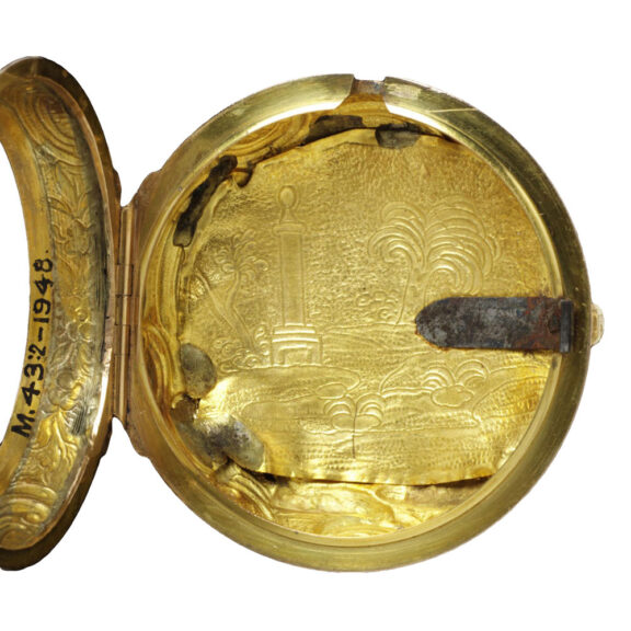 English gold pair cased verge repoussé pocket watch Circa 1761 English gold pair cased verge repoussé pocket watch Circa 1761
