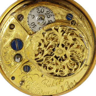 English gold pair cased verge repoussé pocket watch Circa 1761
