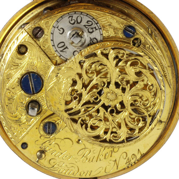 English gold pair cased verge repoussé pocket watch Circa 1761 English gold pair cased verge repoussé pocket watch Circa 1761