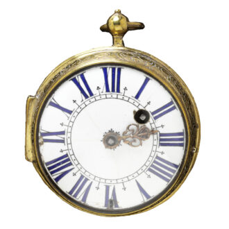 French full hunting brass verge pocket watch Circa 1710 French full hunting brass verge pocket watch Circa 1710