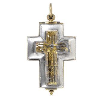 Swiss gilt brass watch in the shape of a crucifix Circa 1660