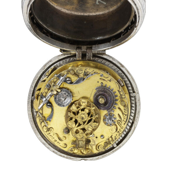 English silver pair cased Filigree verge watch Circa 1640 English silver pair cased Filigree verge watch Circa 1640