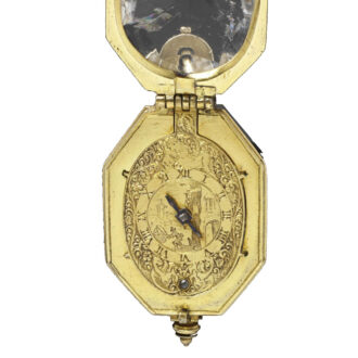 Swiss gilt brass watch in the shape of a diamond Circa 1630