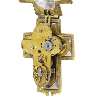 Swiss gilt brass watch in the shape of a crucifix Circa 1625