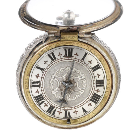 French silver Repoussé watch with erotic scene Circa 1670 French silver Repoussé watch with erotic scene Circa 1670