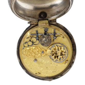 French silver Repoussé watch with erotic scene Circa 1670