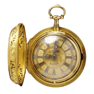 English gilded metal watch in shagreen outer case Circa 1753