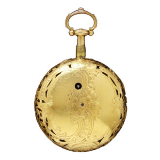 English gilded metal watch in shagreen outer case Circa 1753