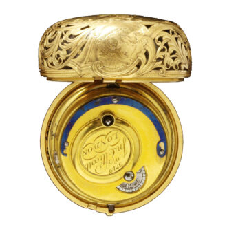 English gilded metal watch in shagreen outer case Circa 1753