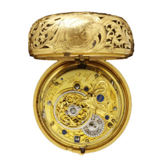 English gilded metal watch in shagreen outer case Circa 1753