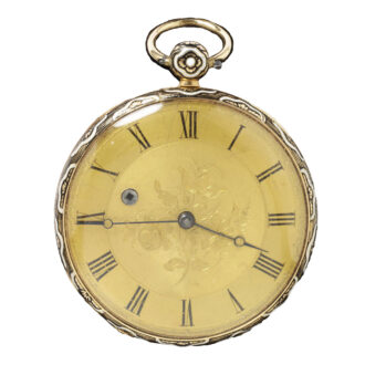 French gold pocket watch with a glazed movement Circa 1822