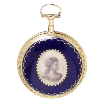 French gold and enamel verge with girls portrait 1780