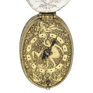 Early English silver oval verge pocket watch Circa 1610