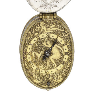 Early English silver oval verge pocket watch Circa 1610