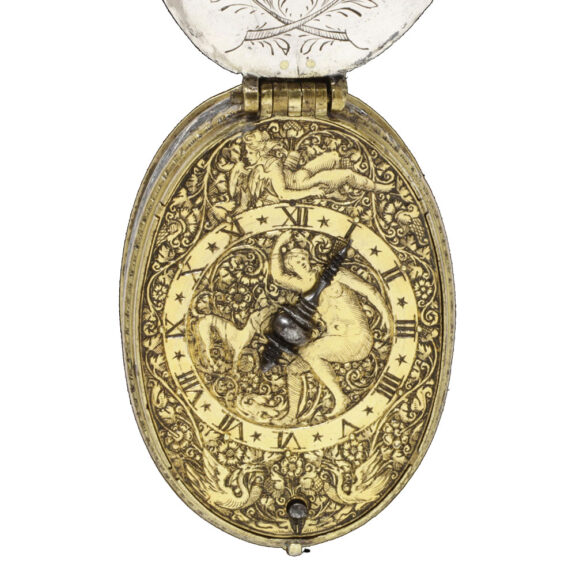 Early English silver oval verge pocket watch Circa 1610