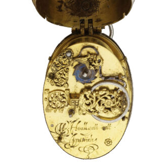 Early English silver oval verge pocket watch Circa 1610