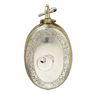 Early English silver oval verge pocket watch Circa 1610