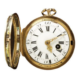 French gold verge watch with erotic scene Circa 1750