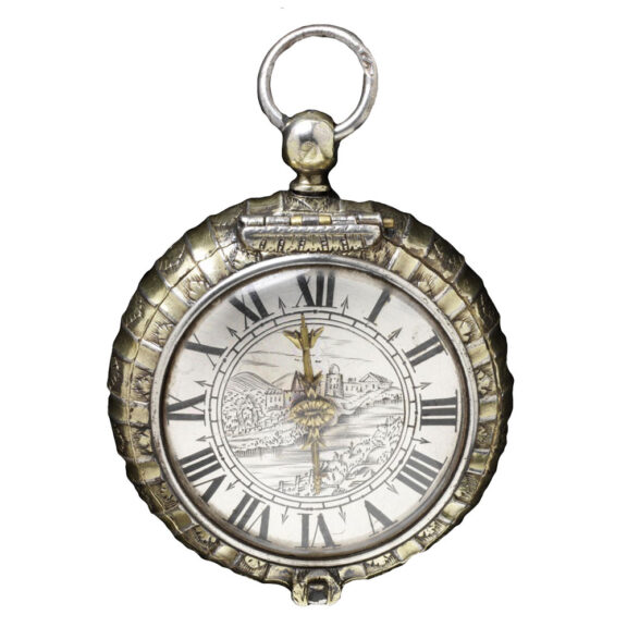 French silver chased and engraved verge watch Circa 1640 French silver chased and engraved verge watch Circa 1640