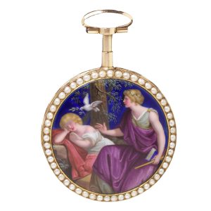 Swiss remarkable watch in gold, enamel and pearls Circa 1794