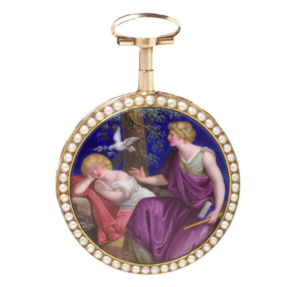 Swiss remarkable watch in gold, enamel and pearls Circa 1794