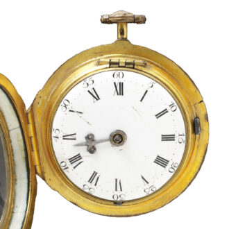 English gilded copper one-handed verge watch Circa 1760
