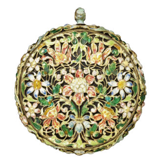 Dutch gilt brass watch with a filigree floral design Circa 1650
