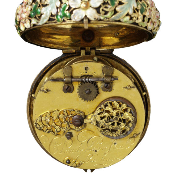 Dutch gilt brass watch with a filigree floral design Circa 1650 Dutch gilt brass watch with a filigree floral design Circa 1650